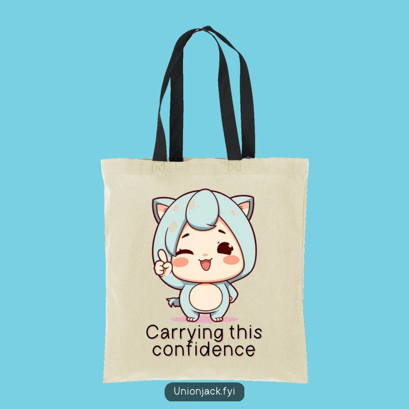 Stylish Funny Tote Bag: Cute Character Wink & Nod - Proud & Practical Carry-All