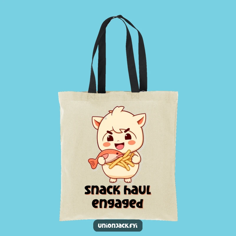 Funny Fish and Chips Tote Bag - Carry Your Snack Attack