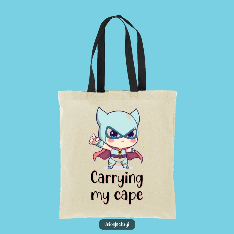 Funny Heroic Pose Tote Bag: Cute Character's Powerful Stance, Great Funny Gift