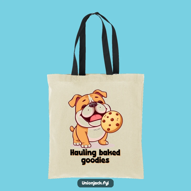 Funny Bulldog Fetching Scone Tote Bag - Practical Humor